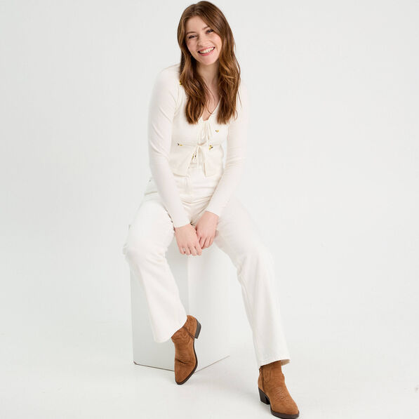 jeans droit 5 poches ecru femme Jeans droit 5 poches ecru femme