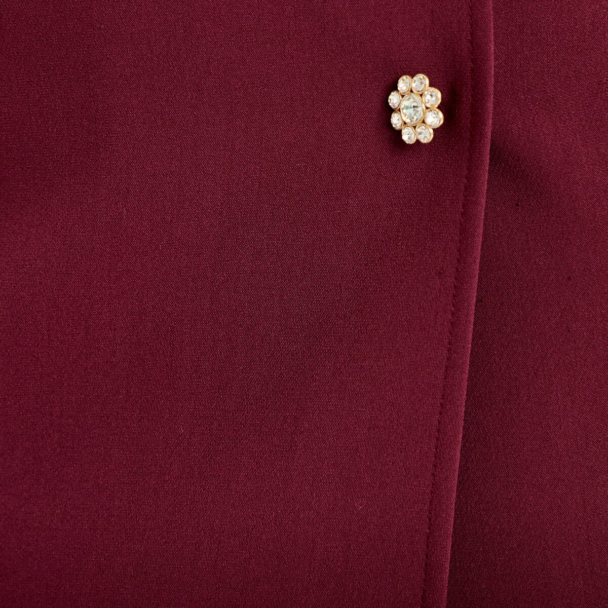 Jupe-short &eacute;vas&eacute;e taille haute bordeaux femme