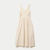 Robe longue &eacute;vas&eacute;e bi-mati&egrave;re ecru femme