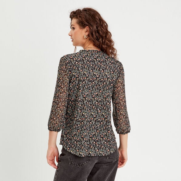 blouse fanny manches 34 noir femme Blouse Fanny - manches 3/4 noir femme