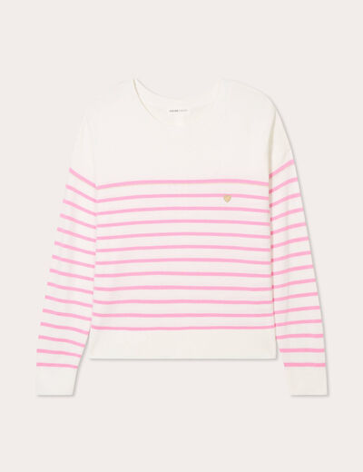 Pull manches longues rose fushia femme