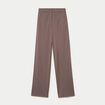 Pantalon large taille haute taupe femme