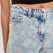 Short droit en jean rose clair femme
