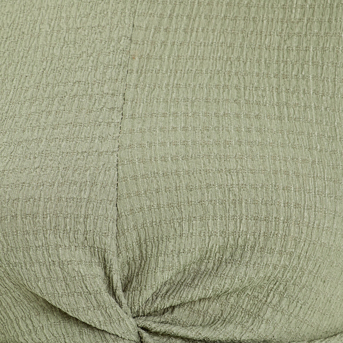 Robe midi ajustée col rond vert kaki femme