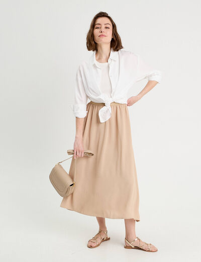 Robe longue effet 2-en1 sable femme