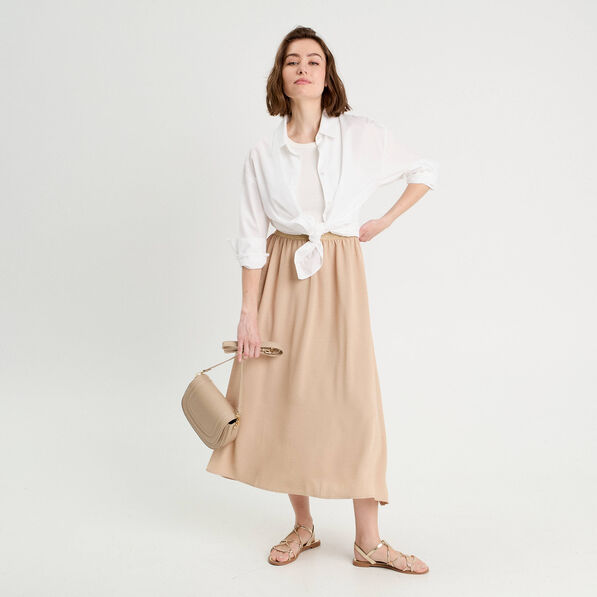 Robe longue effet 2-en1 sable femme