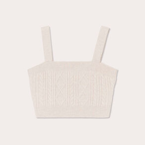 bustier tricot torsades beige femme Bustier tricot torsades beige femme