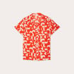 Chemise manches courtes orange femme
