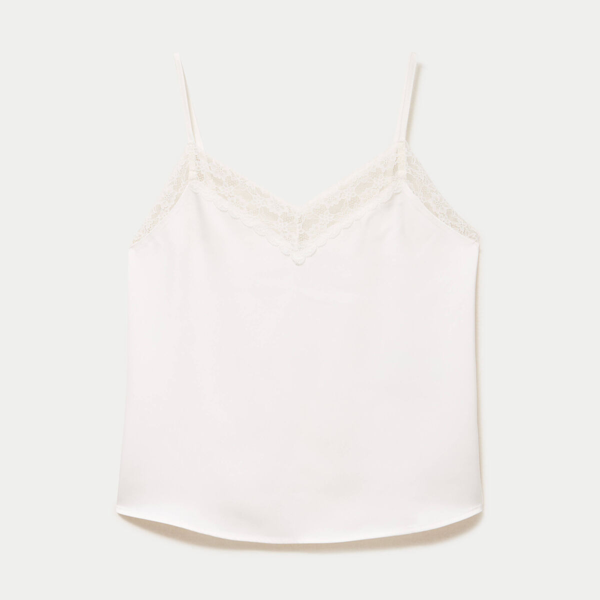 D&eacute;bardeur ajust&eacute; d&eacute;collet&eacute; dentelle ecru femme