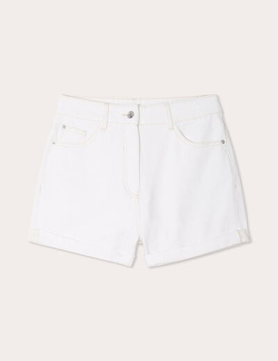 Short straight blanc femme