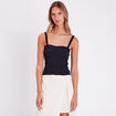 Débardeur bustier gauffré noir femme