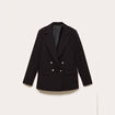 Blazer col tailleur manches longues noir femme