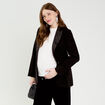 Veste col tailleur manches longues noir femme