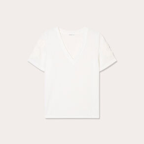 t shirt manches courtes ecru femme T-shirt manches courtes ecru femme