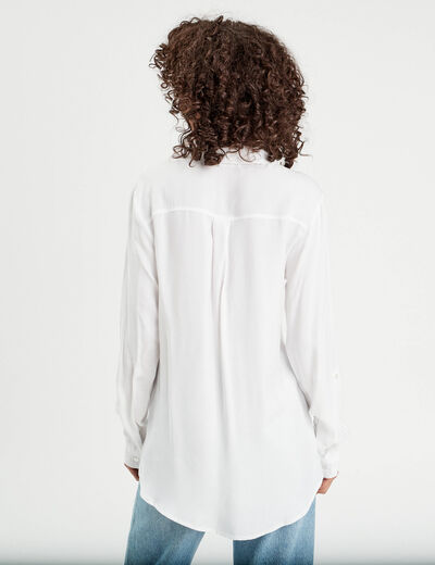 Chemise manches longues ecru femme
