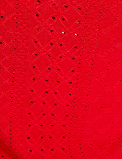 Débardeur broderie anglaise rouge femme