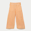 Pantalon jupe-culotte orange fluo femme