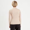 T-shirt manches longues côtelé sable femme