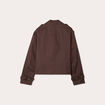 Trench court boutonné marron foncé femme