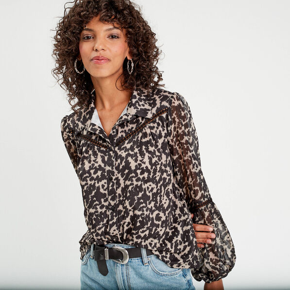 blouse manches longues beige femme Blouse manches longues beige femme