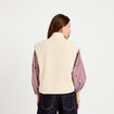 Veste sans manches effet polaire ecru femme