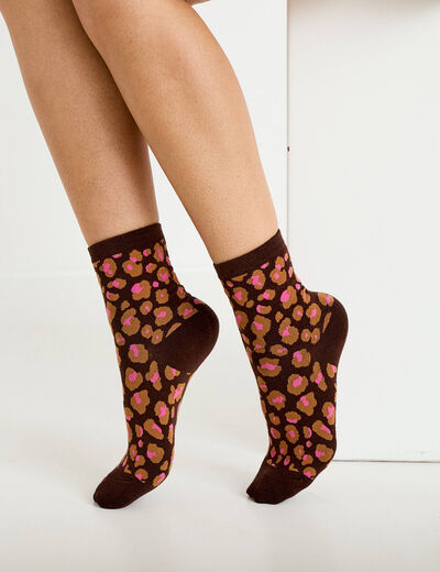 Chaussettes marron fonc&eacute; femme