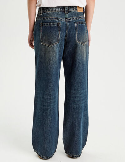 Jeans droit taille basse denim dirty femme