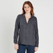 Chemise manches longues bleu foncé femme