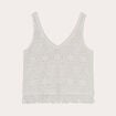 Débardeur macramé franges ecru femme