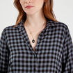 Chemise manches longues bleu foncé femme