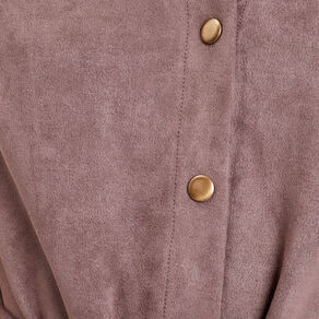 Robe droite ceinturée suédine taupe femme