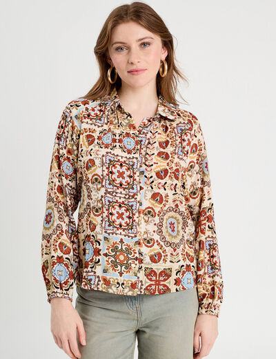 Blouse manches longues blanc femme