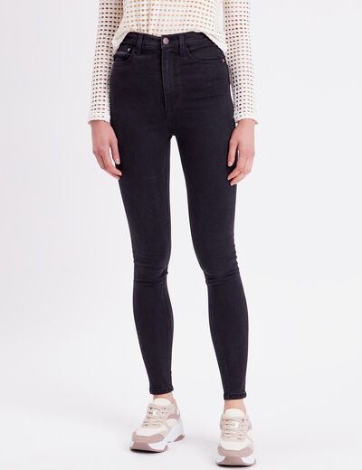 Jeans skinny taille élastiquée denim noir femme