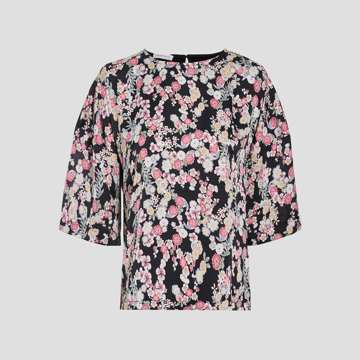 Sweat manches 3/4 noir femme