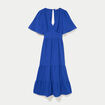 Robe &eacute;vas&eacute;e col v bleu electrique femme