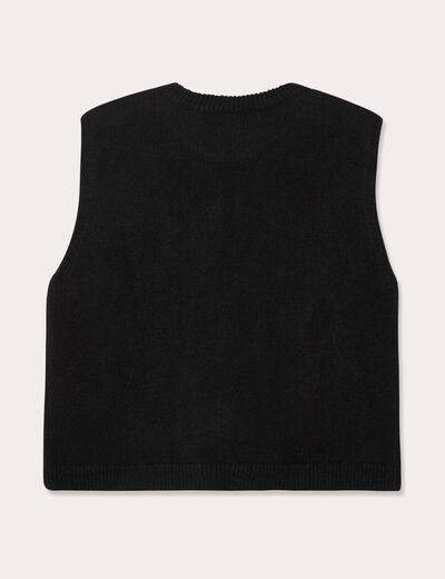 Gilet sans manches noué noir femme
