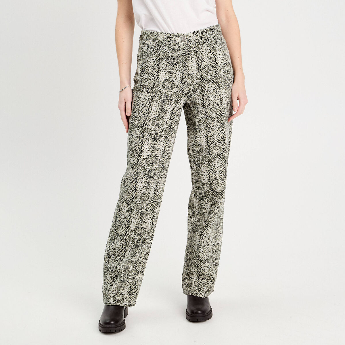 Pantalon large vert kaki femme