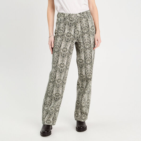 Pantalon large vert kaki femme