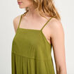 Robe évasée bretelles vert foncé femme