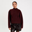 Sweat col montant rouge fonc&eacute; femme