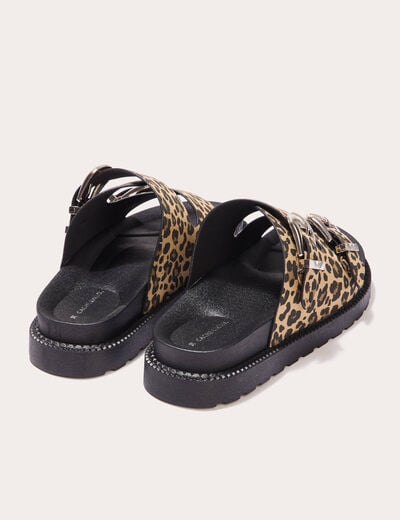 Sandales crantées marron femme