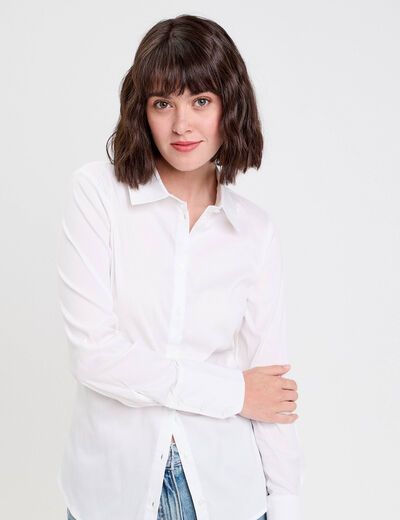 Chemise manches longues ecru femme