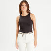 Body sans manches effet seconde peau noir femme