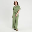 Chemise manches courtes vert kaki femme