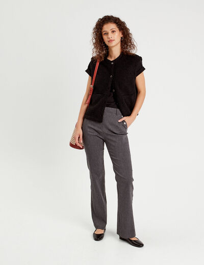 Pantalon flare pont gris foncé femme