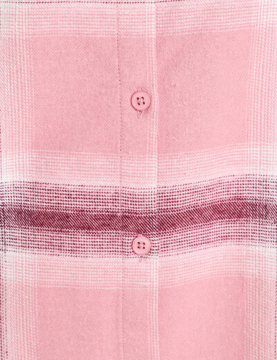 Chemise oversize manches longues rose femme