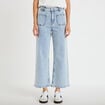 Jean wide leg cropped taille haute denim triple stone femme