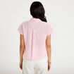 Chemise ample pliss&eacute;e manches courtes rose femme