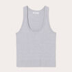 Débardeur tricot torsades gris clair femme