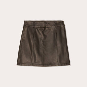 Jupe évasée simili cuir noir femme